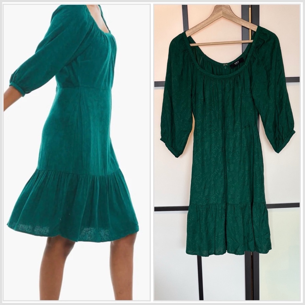 ABLE BETTY PUFF SLEEVE DRESS GREEN. Women’s small.‎ preppy Cottagecore feminine